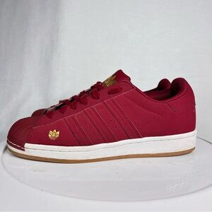 Adidas Superstar Red Low Top Collegiate Burgundy Gum Shoes FZ2141 Men’s 8